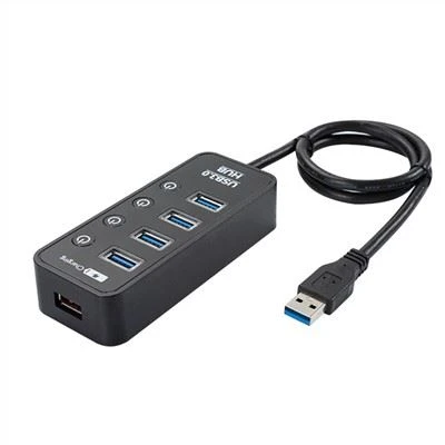 4 พอร์ต USB3.0 HUB พร้อม 1 พอร์ตชาร์จ USB และพอร์ต DC