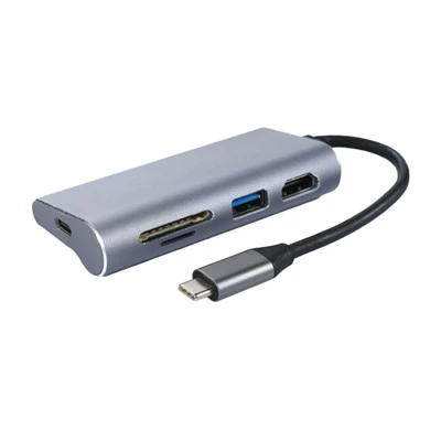 5 ใน 1 USB C Hub ประเภท C เป็น HDMI USB 3.0 ตัวแปลงอะแดปเตอร์ SD DP