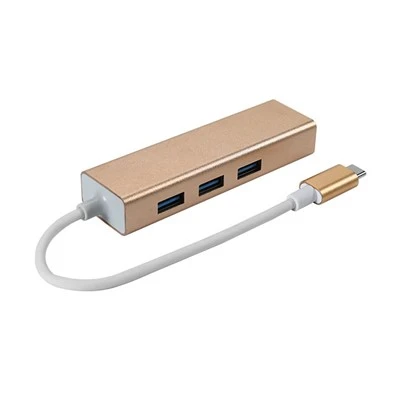 USB 3.1 Type C ถึง 3 พอร์ต USB Hub พร้อมสายอะแดปเตอร์อีเทอร์เน็ต
