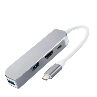 USB C ถึง 2 พอร์ตฮับพร้อม HDMI
