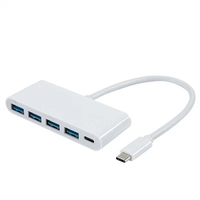 USB C ถึง 4 USB 3.0 พอร์ตฮับพร้อมพอร์ต PD