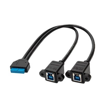 USB3.0 20 พินเฮดเดอร์ตัวเมียถึง 2 สายไมโครบีตัวผู้