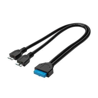 USB3.0 20 Pin Header Female ถึง 2 X สาย Micro-B Male