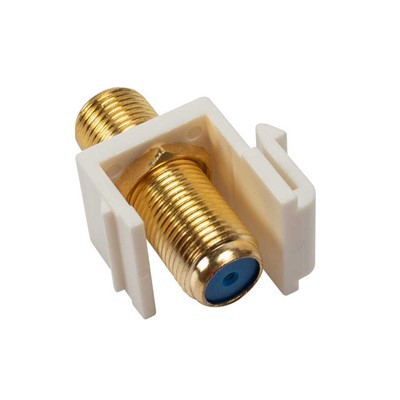 แจ็คสโตนชุบทอง RG-6 ใส่ Snap in Adaptor Coax Inline Coupler สำหรับแผงเต้าเสียบแผ่นผนัง