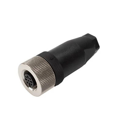 M12 5 ตำแหน่ง ขั้วต่อสกรูตรง ขั้วต่อล็อคสกรู