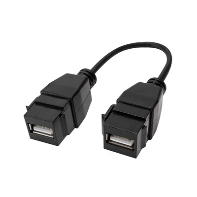 USB 2.0 สายเคเบิลตัวเชื่อมต่อคีย์สโตน/เมาท์พาเนลแบบออลอินวันแบบหญิงถึงหญิง