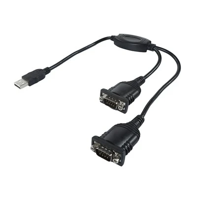 USB 2.0 ไปยังสายเคเบิลแยก DB9 Y