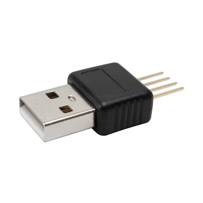 USB A ชายไปยังขั้วต่อ PCB แบบตรง 4 พิน
