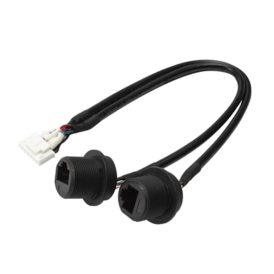กันน้ำคู่ RJ45 อีเธอร์เน็ตหญิงกับสายเคเบิลอะแดปเตอร์สิ้นสุดที่อยู่อาศัย USB