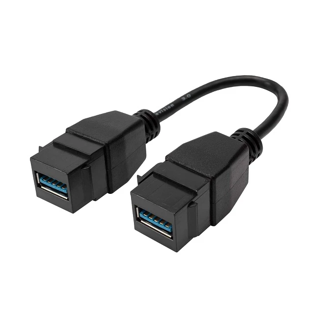 USB 3.0 สายเคเบิลตัวเชื่อมต่อคีย์สโตน/เมาท์พาแนลแบบออลอินวันแบบหญิงถึงหญิง