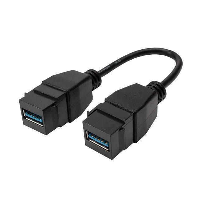 USB 3.0 Female To Female All-in-One Keystone/Panel Mount Coupler Cable